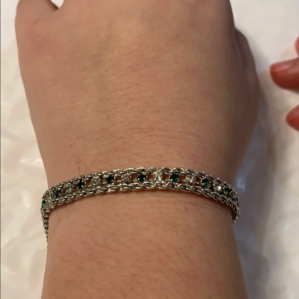 Green and silver bracelet